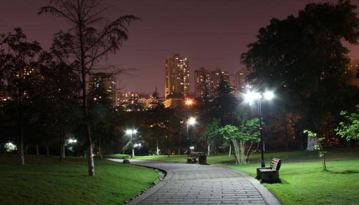 榴莲视频污污照明小区步道照明夜景效果图